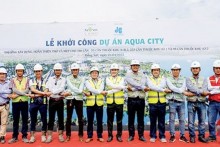 Tập đoàn Xây dựng Hòa Bình khởi công hai gói thầu mới tại đại dự án Aqua City
