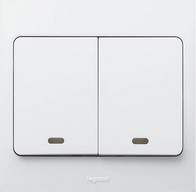 WHITE 2G 1W 20A DP SW RED LED 