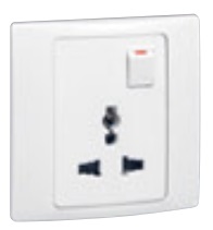 WHITE MULTISTD SOCKET SWITCHED