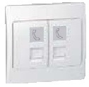 WHITE DOUBLE  RJ 11 SOCKET    