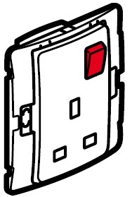 DARKM BS 13A 1G SWITCHED LED  