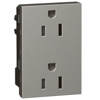 2X2P+T US 15A 127V SHUT SQ ALU